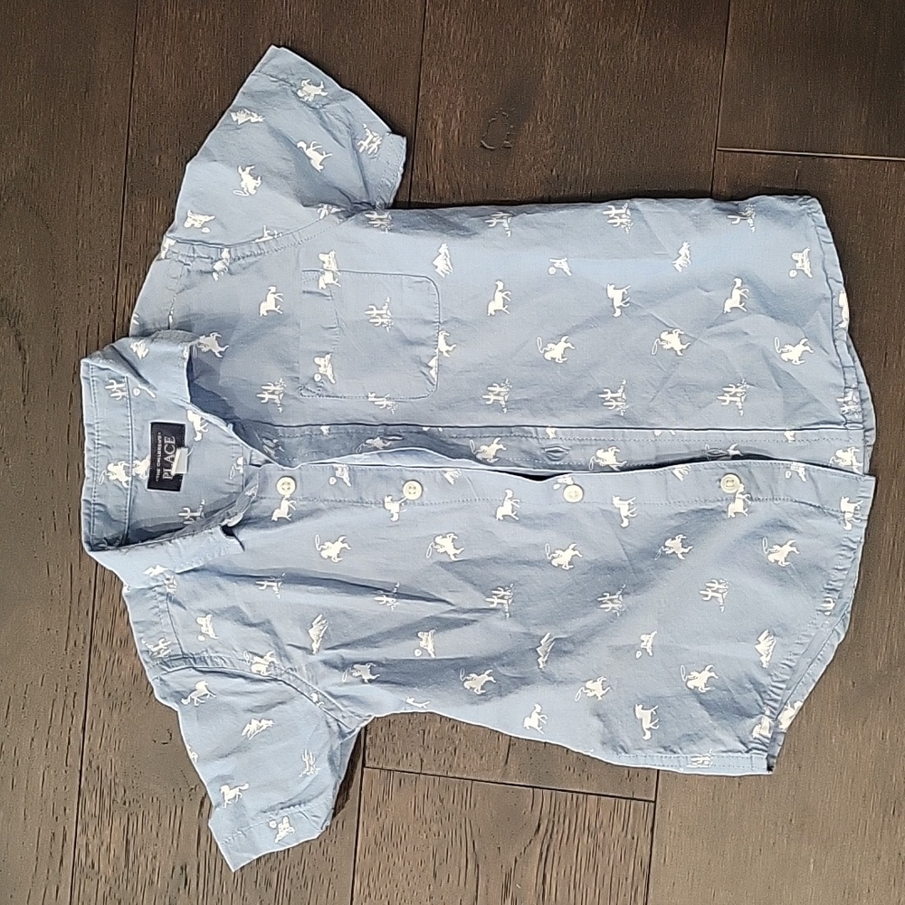 Childrens Place Boys western chambray button up shirt